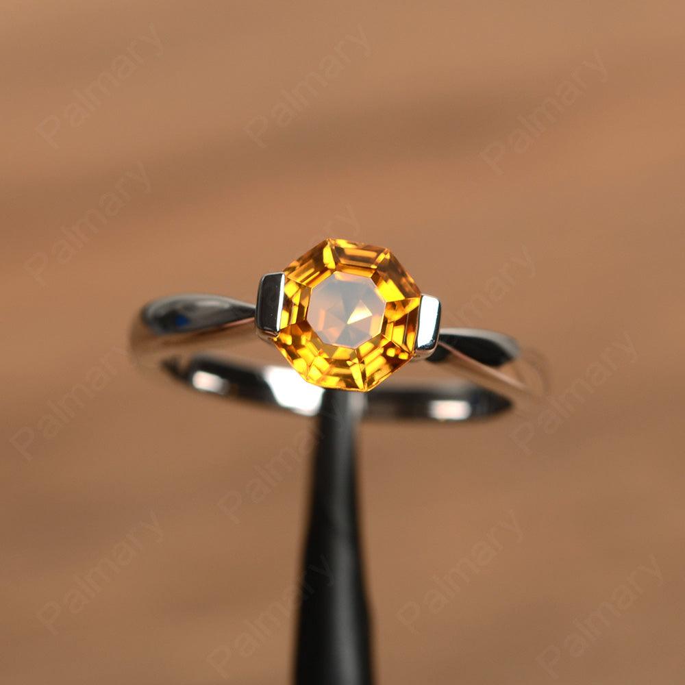 Octagon Cut Citrine Rings - Palmary