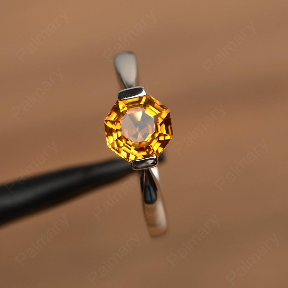 Octagon Cut Citrine Rings - Palmary