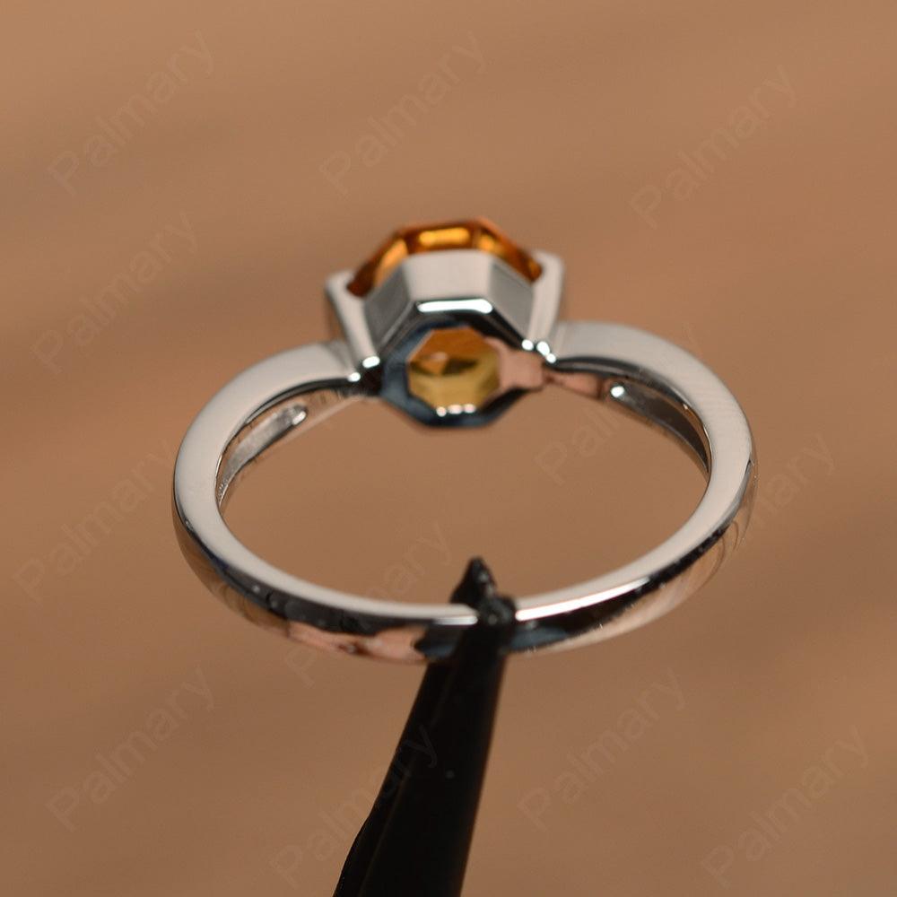 Octagon Cut Citrine Rings - Palmary