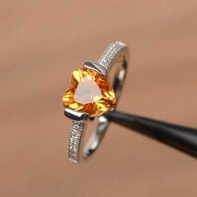 Heart Shaped Citrine Engagement Rings - Palmary