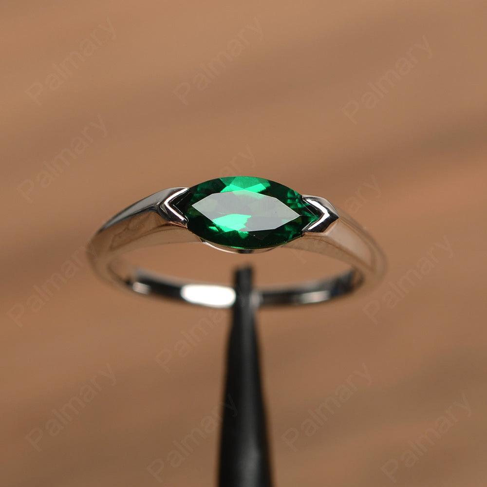 East West Marquise Cut Emerald Rings - Palmary