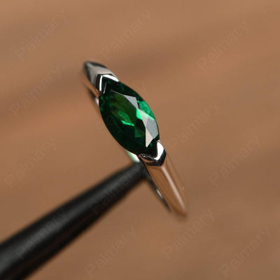 East West Marquise Cut Emerald Rings - Palmary