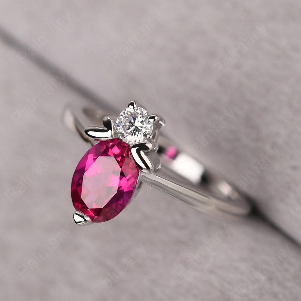 Oval Cut Ruby Bee Ring - Palmary