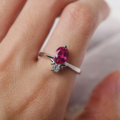 Oval Cut Ruby Bee Ring - Palmary