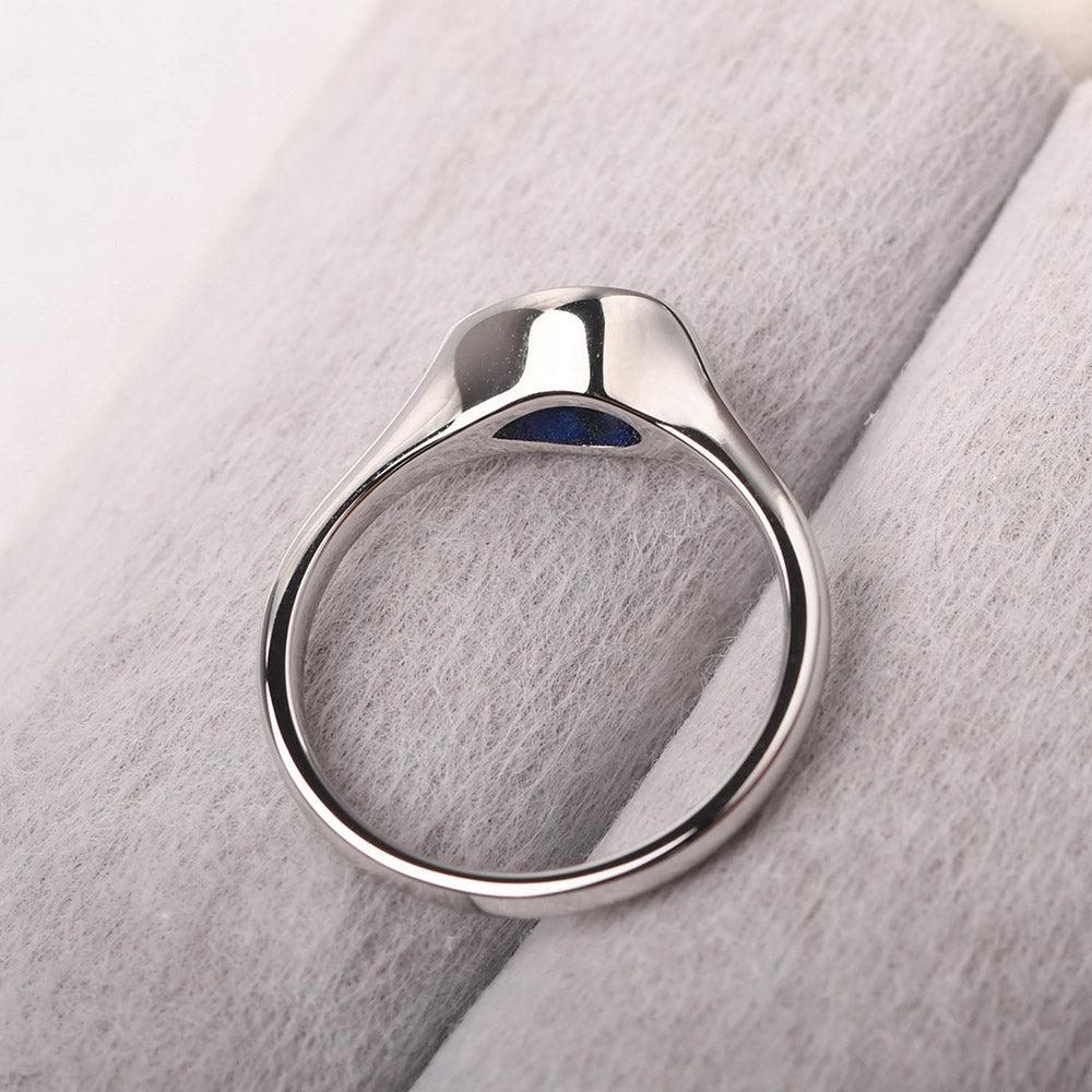 Bezel Setting Horizontal Sapphire Ring - Palmary