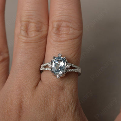 Cushion Aquamarine Non-traditional Engagement Rings - Palmary