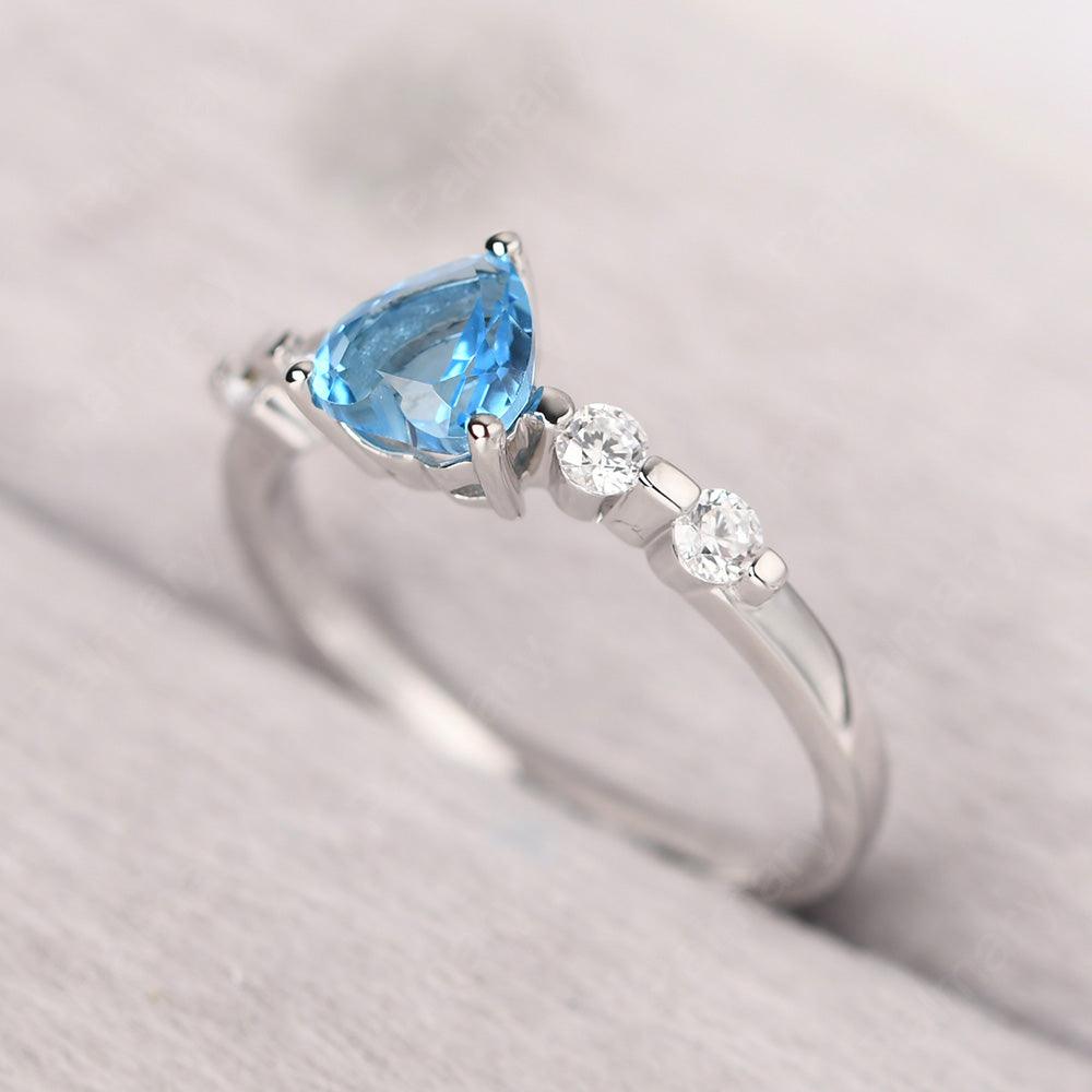 Heart Shaped Swiss Blue Topaz Wedding Ring - Palmary