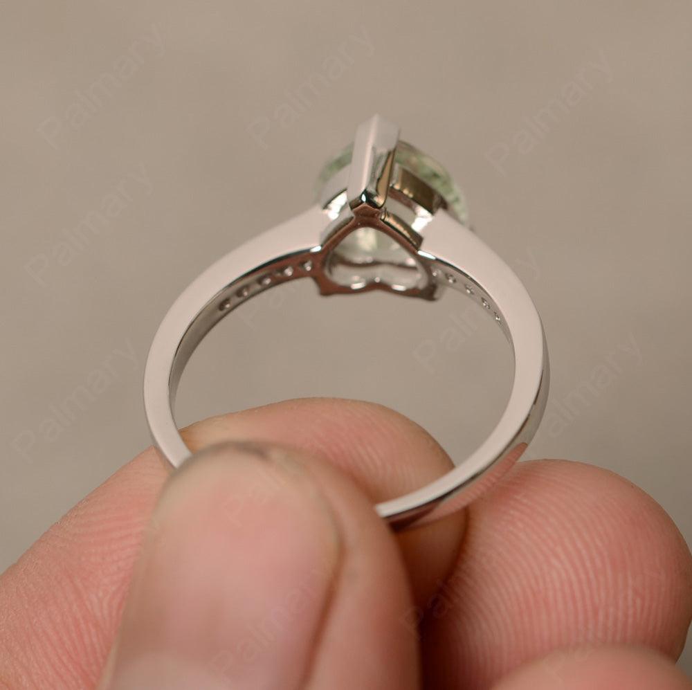 Heart Shaped Green Amethyst Rings - Palmary