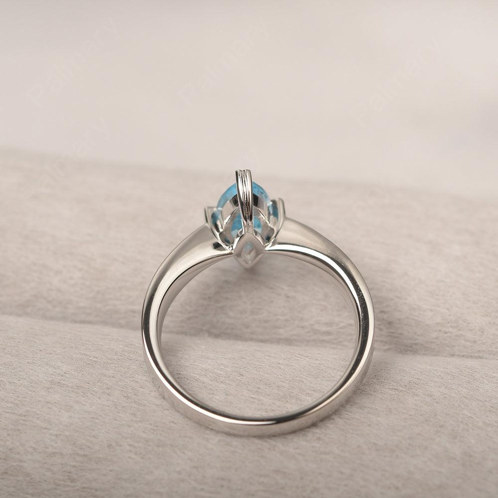 Marquise Cut Swiss Blue Topaz Solitaire Rings - Palmary