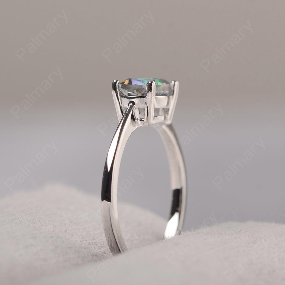 East West Oval Cut Mystic Topaz Solitaire Ring - Palmary