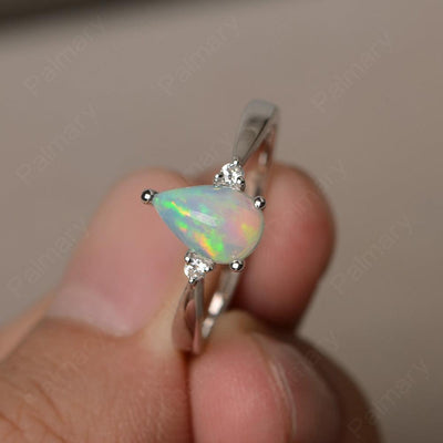 Pear Shaped Opal Promise Rings - Palmary