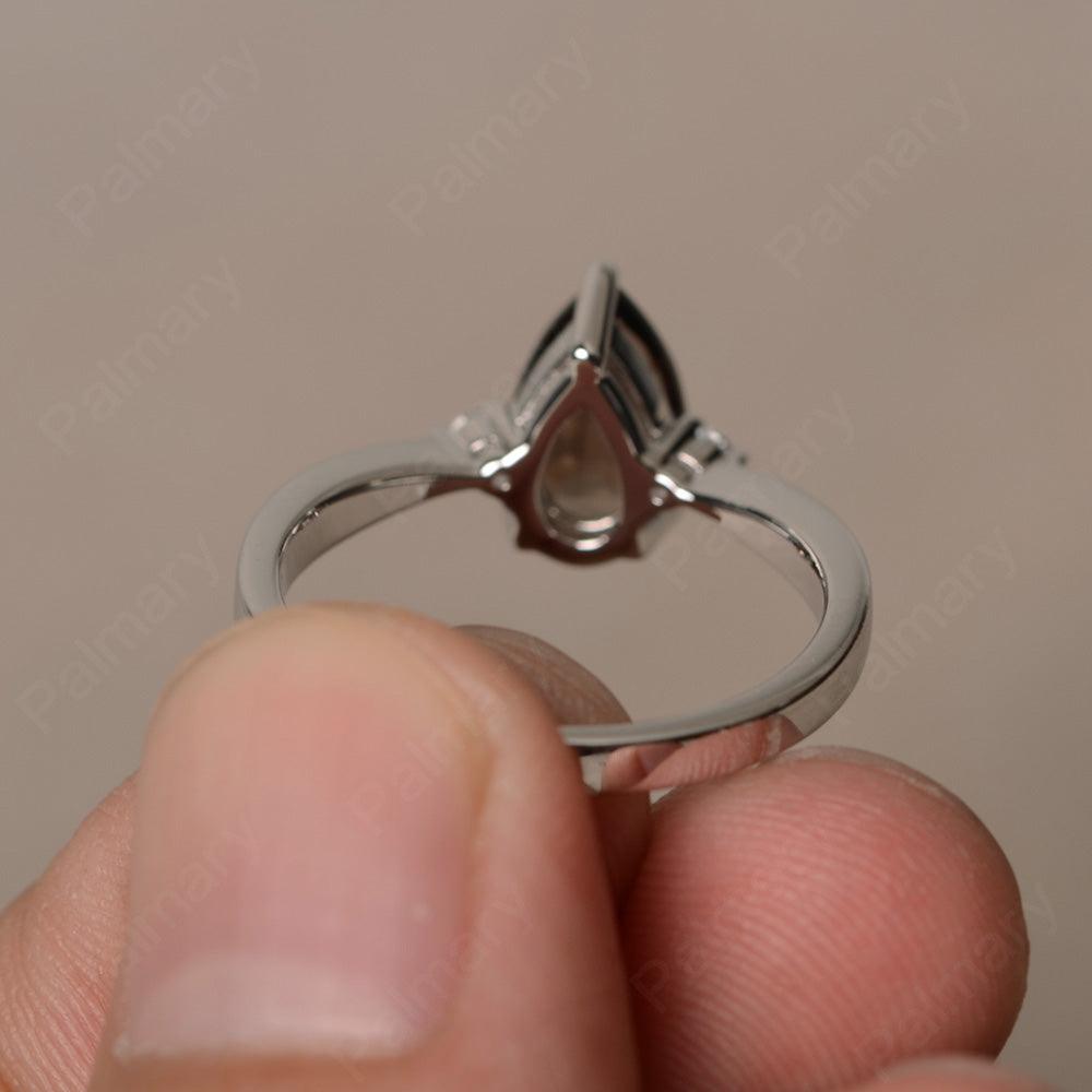 Pear Shaped Smoky Quartz  Promise Rings - Palmary