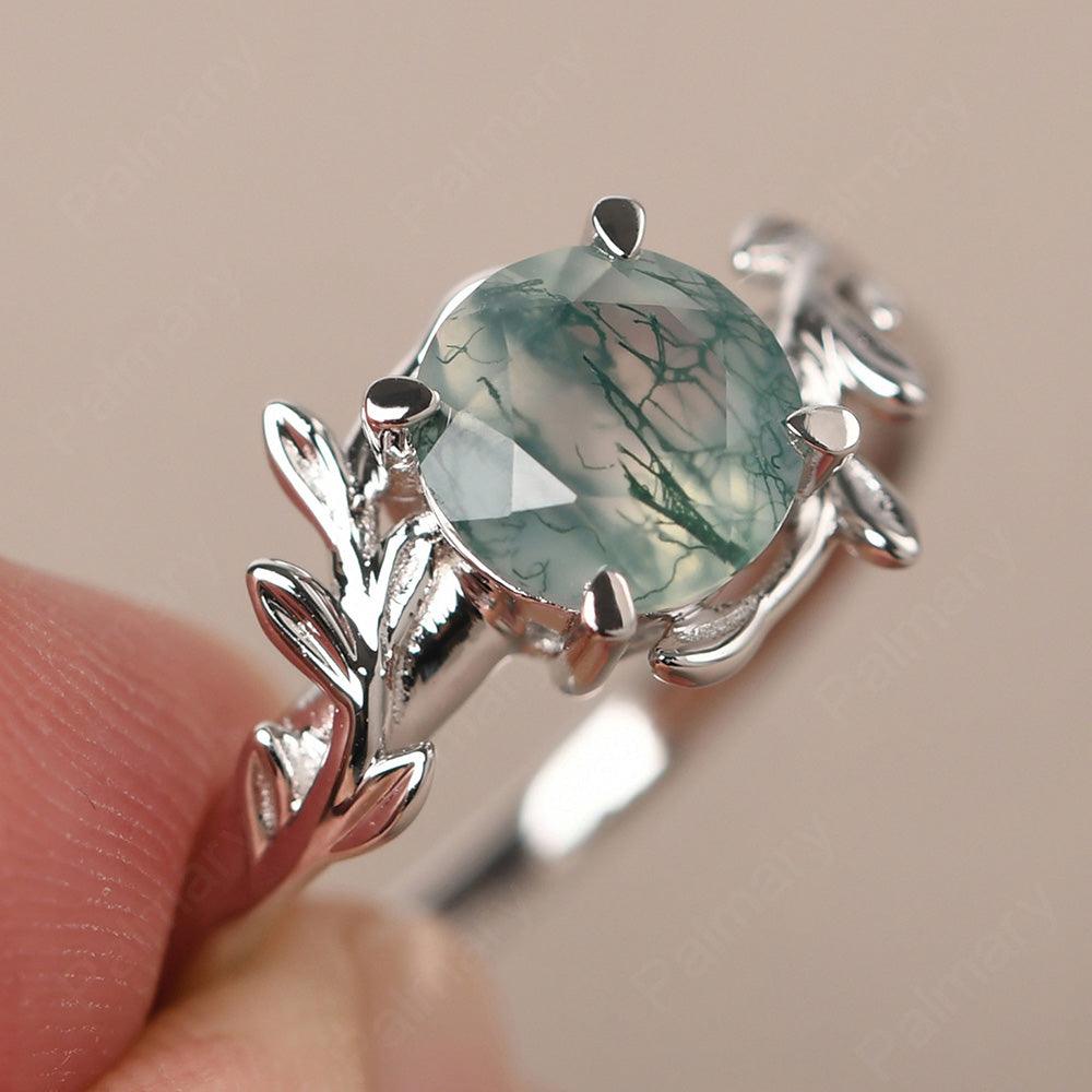 Twig Moss Agate Ring Sterling Silver - Palmary