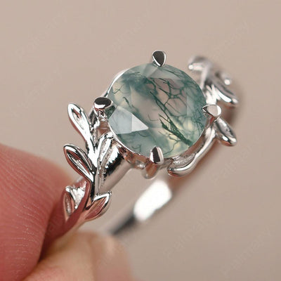 Twig Moss Agate Ring Sterling Silver - Palmary