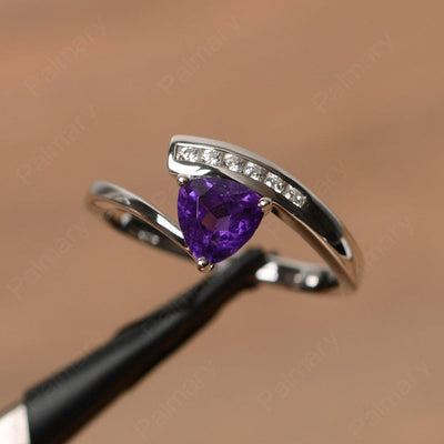 Trillion Cut Amethyst Engagement Rings - Palmary