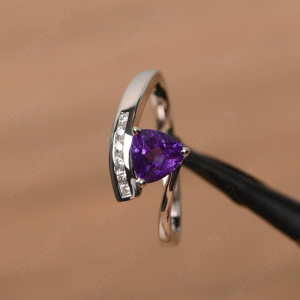 Trillion Cut Amethyst Engagement Rings - Palmary