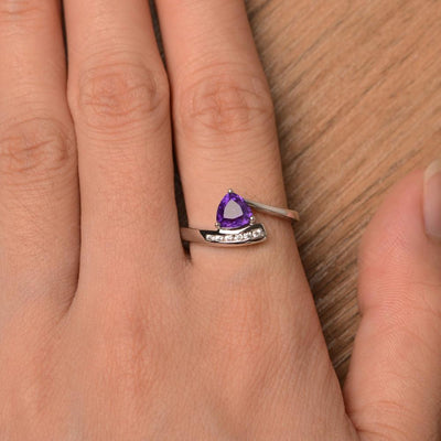 Trillion Cut Amethyst Engagement Rings - Palmary