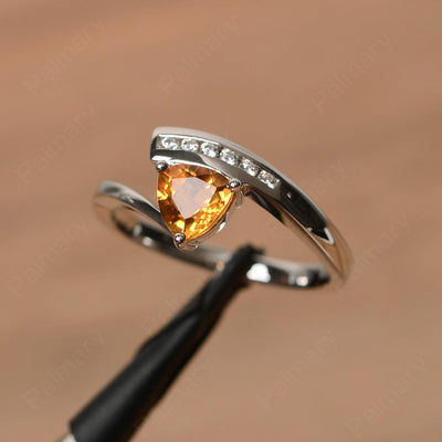 Trillion Cut Citrine Engagement Rings - Palmary