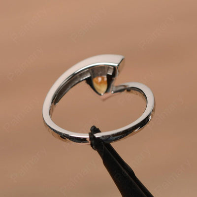 Trillion Cut Citrine Engagement Rings - Palmary