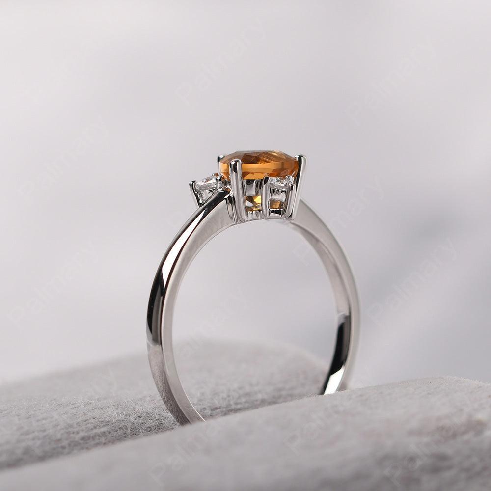 Trillion Cut Citrine Wedding Ring - Palmary