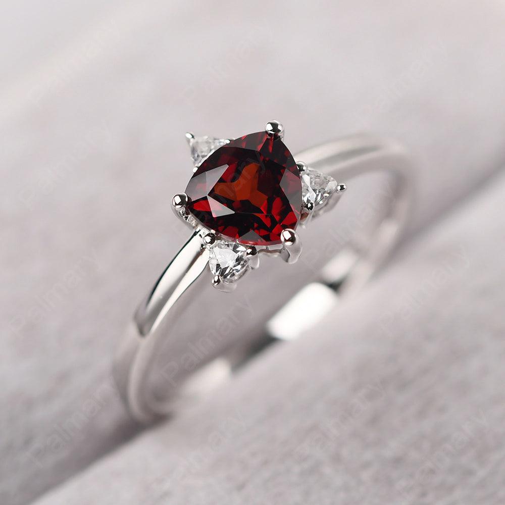 Trillion Cut Garnet Wedding Ring - Palmary