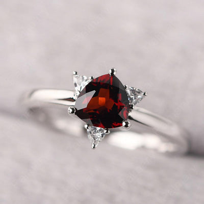 Trillion Cut Garnet Wedding Ring - Palmary