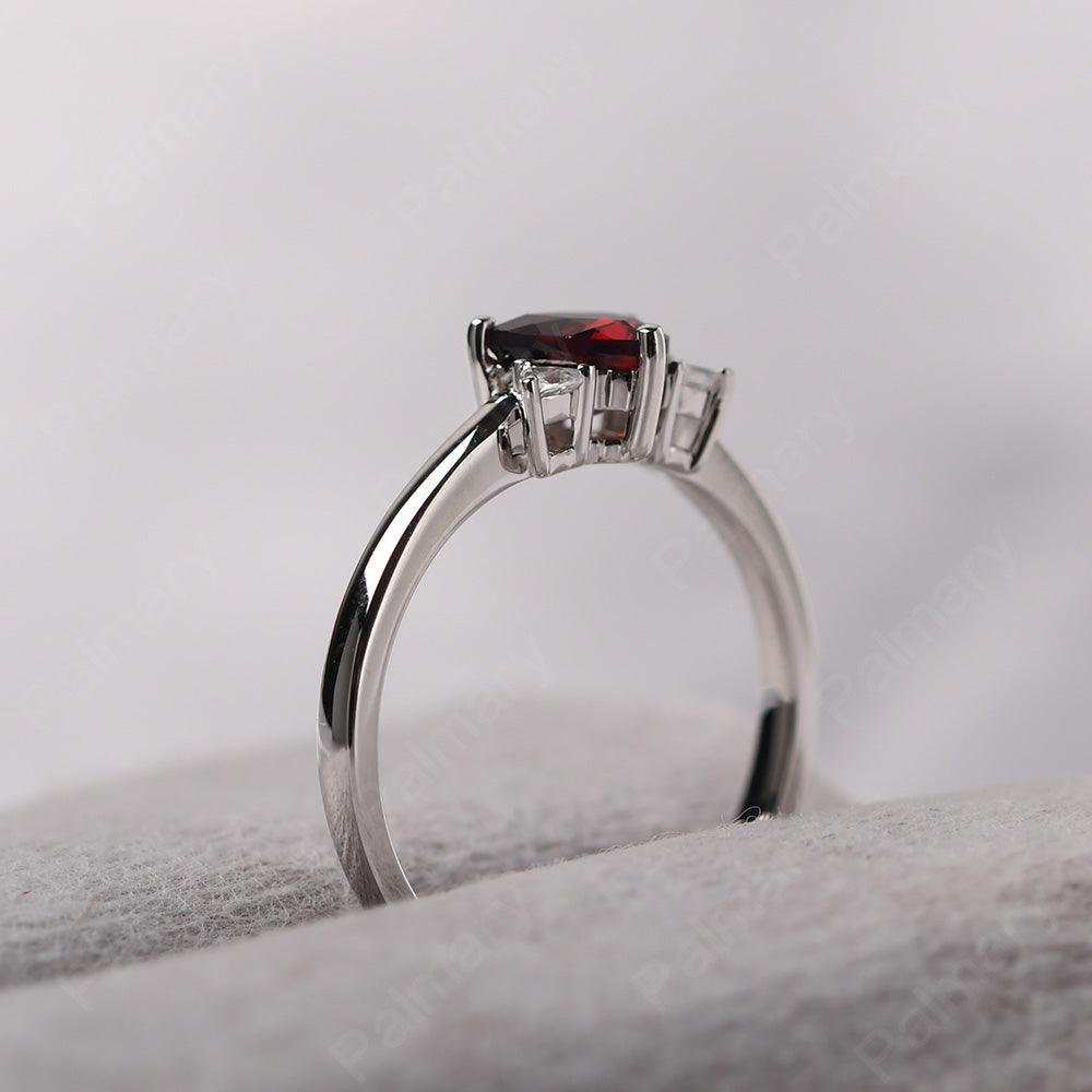 Trillion Cut Garnet Wedding Ring - Palmary