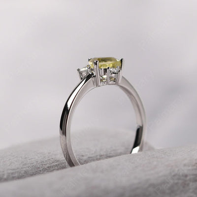 Trillion Cut Lemon Quartz Wedding Ring - Palmary