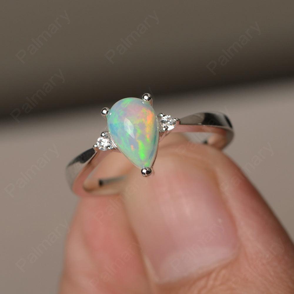 Pear Shaped Opal Promise Rings - Palmary